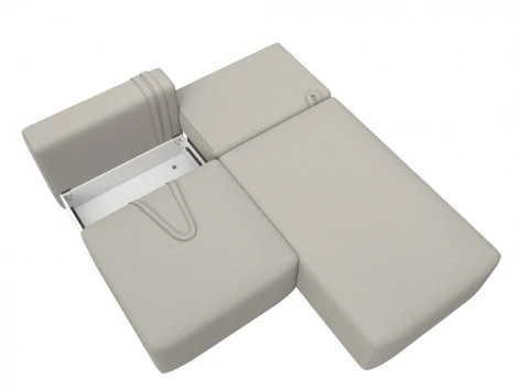 Диван угловой модульный Лига-060 НПБ угол универсальный (ЛДСП,Брус,Фанера/Пластик/Рогожка/Бежевый) Лига Диванов 129713