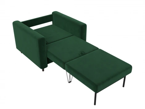 Кресло Лига-070 (ЛДСП,Брус,Фанера/Дерево/Велюр/Зеленый) Лига Диванов 132558