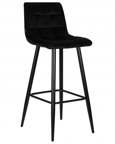 Набор 2 шт стул барный DOBRIN NICOLE (черные матовые ножки, черный велюр (108-77))