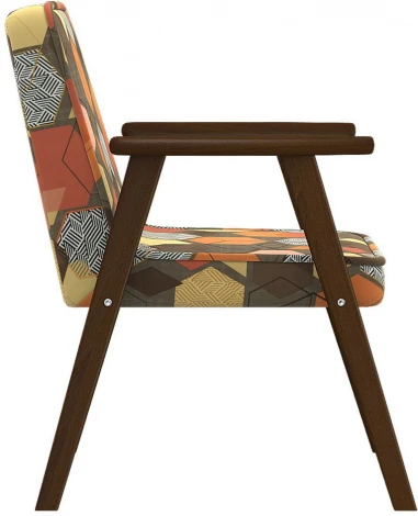 Кресло Ретро ткань геометрия коричневый, каркас орех от фабрики Mebelik