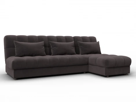 Диван угловой Лига-116 НПБ угол правый (ДСП,ЛДСП,Велюр/Коричневый) Лига Диванов 136955