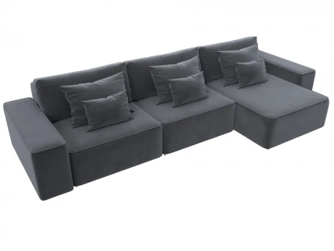 Диван угловой Лига-074 угол универсальный (ДСП/Пластик/Велюр/Серый) Лига Диванов 129863