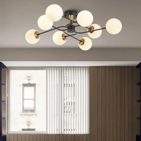 Потолочная люстра на штанге Arte Milano Neapolis-76808 276808/8 BK/GD (220V, шар)