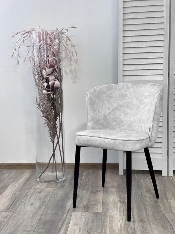 Стул МЭРИ FIESTA Светло-серый , велюр антипальчиковый"/ черный каркас M-City 472M05585"