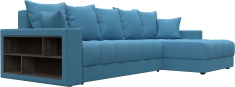 Диван угловой с декором и полкой Лига-050 НПБ Лига Диванов (Рогожка) арт.128589