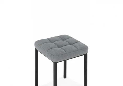 Табурет Байя микровелюр катания сильвер / черный 664654