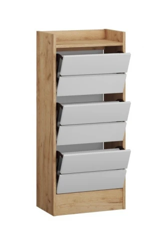 Обувница ТЭКС высокая Ямайка ЯПТ-1, дуб крафт/белый