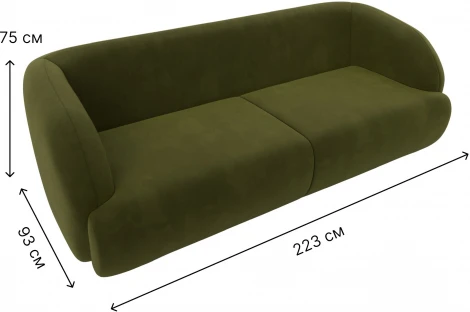 Диван прямой Лига-041 (Зеленый/Микровельвет) Лига Диванов арт.122195