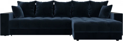 Диван угловой с декором и полкой Лига-050 НПБ Лига Диванов (Велюр) арт.128609