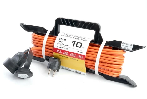 Удлинитель одноместный с заземлением 10 метров на рамке Stekker Home 39494