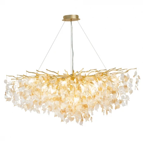 Подвесная люстра AM Group FOREST DL1200 GOLD (220V, на тросе, листья)