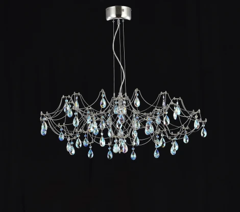 Подвесная люстра светодиодная с пультом и хрустальными подвесками K9 MyFar Ersilia MR2661-60P-50СD