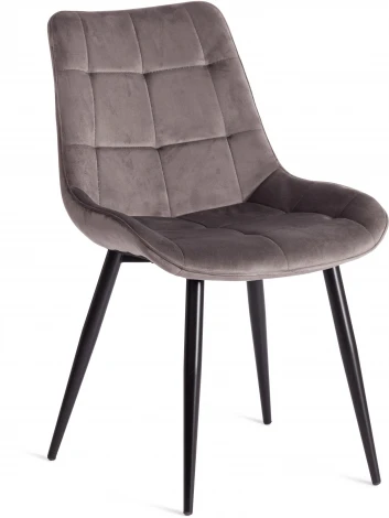 Стул ABRUZZO (mod. 8060) металл/вельвет, 52 х 63 85 см, светло-серый (HLR 24)/черный Tetchair 19232