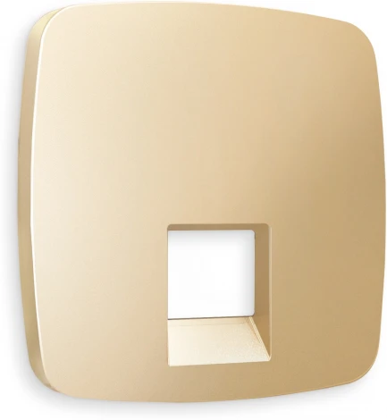 Лицевая панель Ambrella Volt OMEGA (Шампань) для компьютерной/телефонной розетки RJ-45/RJ-11 QUANT OP6120