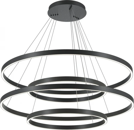 Подвесной светильник ярусный светодиодный Maytoni Rim MOD058PL-L174BK (220V, на тросе)