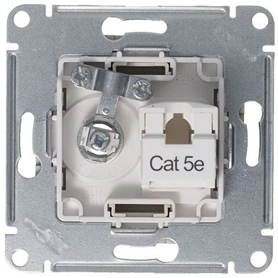 ТВ-розетка встраиваемая и Ethernet RJ-45 (алюминий) Systeme Electric AtlasDesign ATN000389