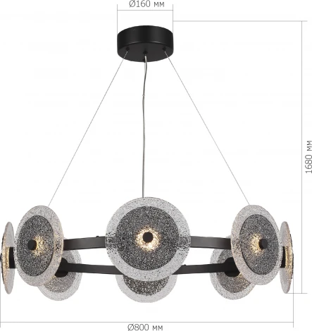Подвесной светильник ST Luce Alumno SL6142.443.01 черный/дымчатый LED 1*44W 4000K (220V, на тросе)