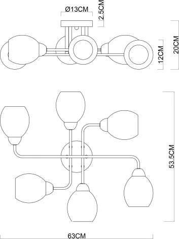 Потолочная люстра Arte Lamp Andrea A8141PL-6BK (220V)