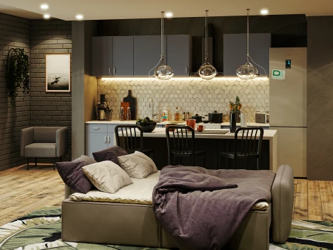 Диван прямой бежевый D1 Портленд AAA4153002 Premier 09