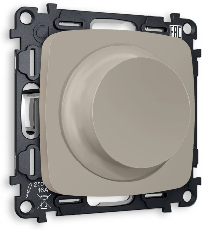 Комплект механизма Ambrella Volt светорегулятора универсального поворотно-нажимного OMEGA MO365510 Серо-бежевый матовый 25-600W/LED 5-300W QUANT