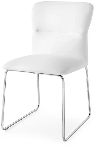 Обеденный стул M-City FRIDA CB/1806-SK MT.P77 CHROMED/ SKUBA S92 OPTIC WHITE