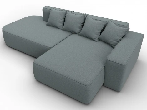 Диван угловой Лига-065 угол правый (ДСП/Пластик/Рогожка/Серый) Лига Диванов 129799