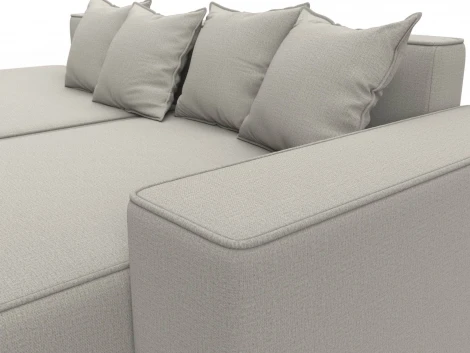 Диван угловой Лига-079 угол правый (ДСП/Пластик/Рогожка/Бежевый) Лига Диванов 129811