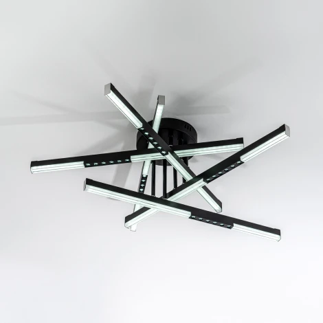 Потолочная люстра светодиодная на штанге с пультом с регулировкой цветовой температуры LED4U L5115-5 BK