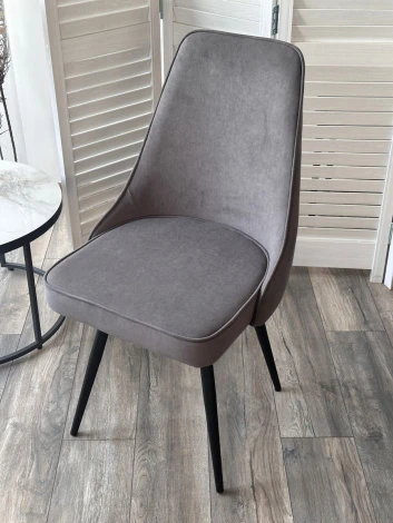 Стул БЕРТИ 360 град. поворот. B28 Темно-серый, велюр / черный каркас M-City 64735