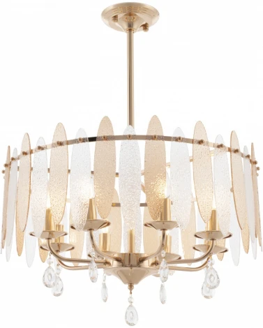 Подвесная люстра хрустальная на штанге Arte Milano Sorrento-4309 374309/8/350/570 GD (220V)