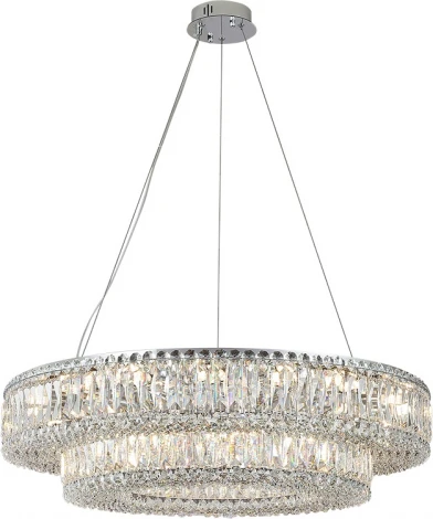 Подвесной светильник хрустальный Newport 8450 8450+28/S chrome (220V, на тросе)