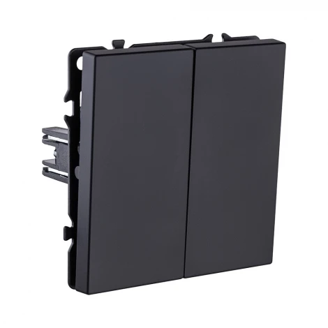 Выключатель 2-клавишный 10А/250В черный матовый Kollinger Eclipse EC-004BK