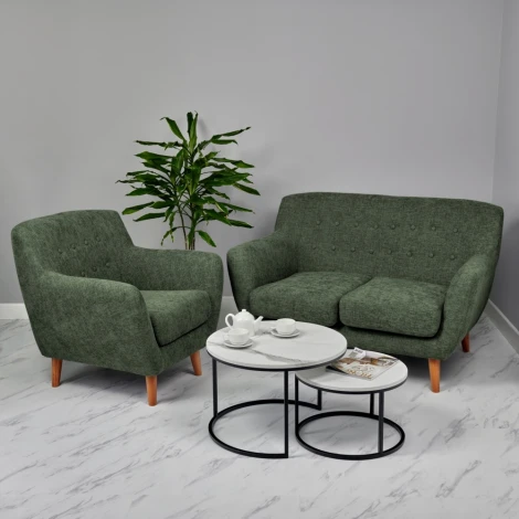 Диван Bradexhome Picasso двухместный зелёный, шенилл