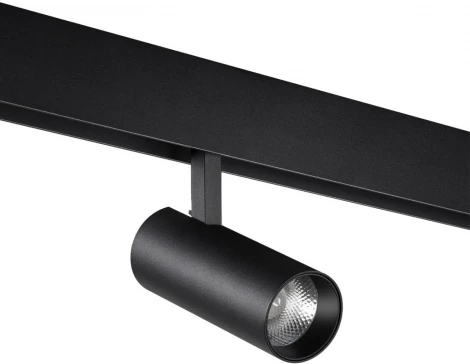 Трековый светильник низковольтный диммируемый Novotech Flum 359496 SHINO черный IP20 LED 12W 48V 3000-6500K (управление смартфоном, умный дом - Алиса, Tuya Smart, Smart Life)