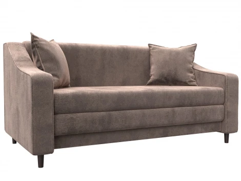 Диван прямой Лига-071 (ЛДСП,Брус,Фанера/Дерево/Велюр/Бежевый) Лига Диванов 129774