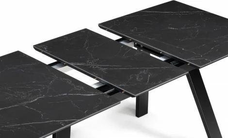 Керамический стол Соммерс 140 (Соммерс 140(180)х80х75 черный мрамор / черный) Woodville арт.588060
