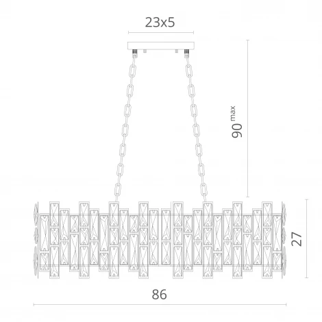 Подвесная люстра Divinare Medea 1684/01 SP-10 (220V, хрусталь, на цепи)