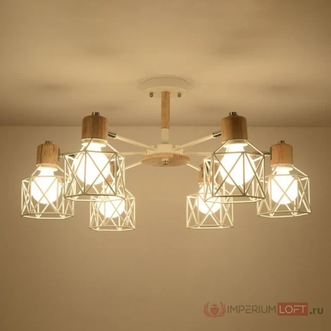 Потолочная люстра на штанге Corf B3 White 6 Lamps ImperiumLoft Corf-B01 (189480-26) (220V)