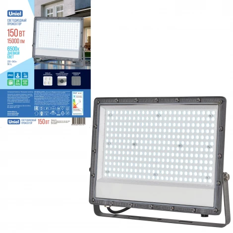 Прожектор уличный светодиодный 6500K серый Uniel ULF-F52D-150W/6500K IP65 200-240V GREY