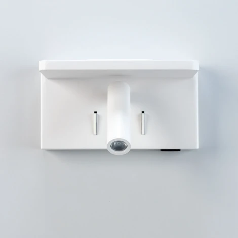 Настенный светильник с беспроводным ЗУ с полкой для чтения Декарт CL704370 LED USB QI (220V, выключатель)