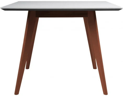 Стол R-Home Лунд 860*860 мрамор Бьянко Темный орех