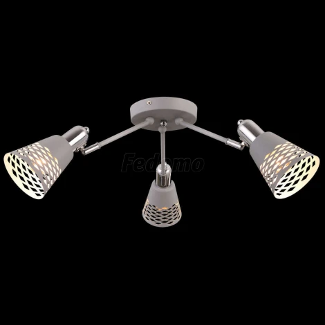 Люстра потолочная Natali Kovaltseva Vision, 3 плафона, серый с хромом