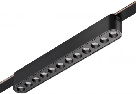 Трековый смарт-светильник Downlight для низковольтного шинопровода с двумя режимами работы Novotech Easy 359459 черный LED 12W 24V 3000-6000K (умный дом - Алиса, Tuya Smart)