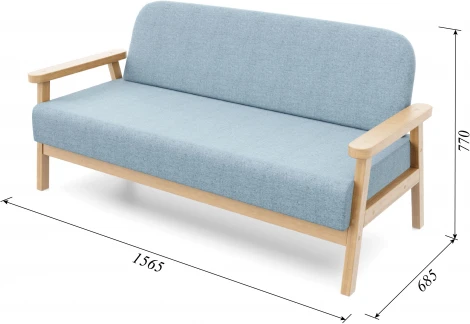 Диван Arsko прямой Флори М береза рогожка голубая