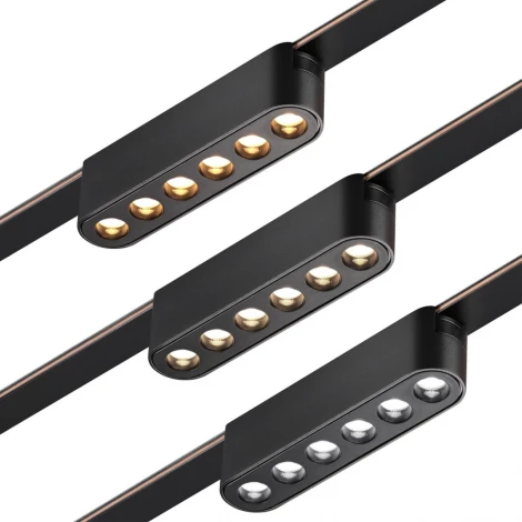 Трековый смарт-светильник Downlight для низковольтного шинопровода с двумя режимами работы Novotech Easy 359458 черный LED 6W 24V 3000-6000K (умный дом - Алиса, Tuya Smart)