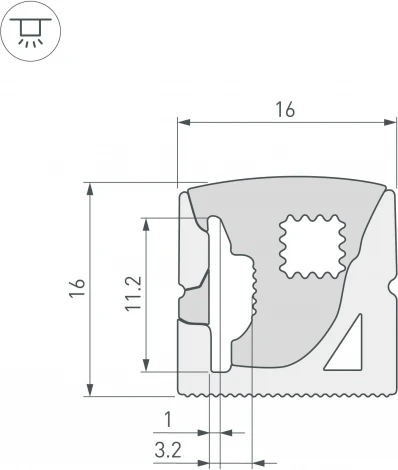 Силиконовый профиль WPH-FLEX-1616-SIDE-S11-5m WHITE (Arlight, Силикон) 040271(1)