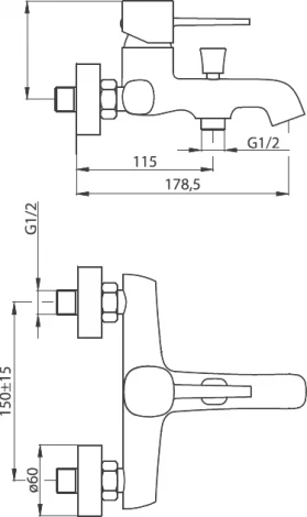 Смеситель Damixa Sirius 861000000 для ванны с душем