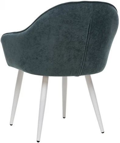 Стул с подлокотниками Вайд, каркас Белый, велюр Темно-зеленый 2500000185748 Leset