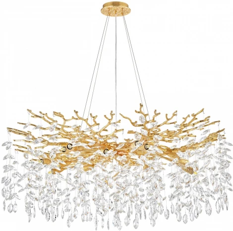 Подвесная люстра хрустальная Arte Milano Milano-1 23110.1000.14.G9.B GD (220V, на тросе)