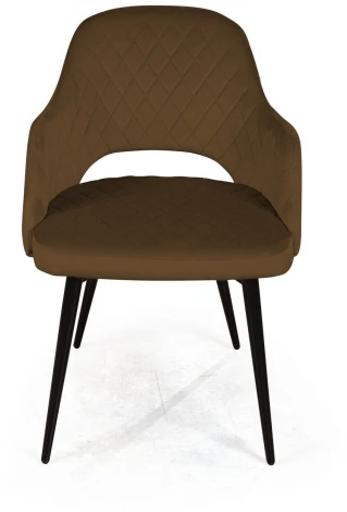 Стул William с подлокотниками ромб, бархат коричневый 12/ черный конус Top Concept custom 81143